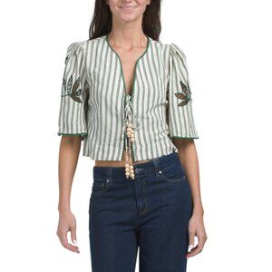 AYLAYA Green Stripe Palma Top